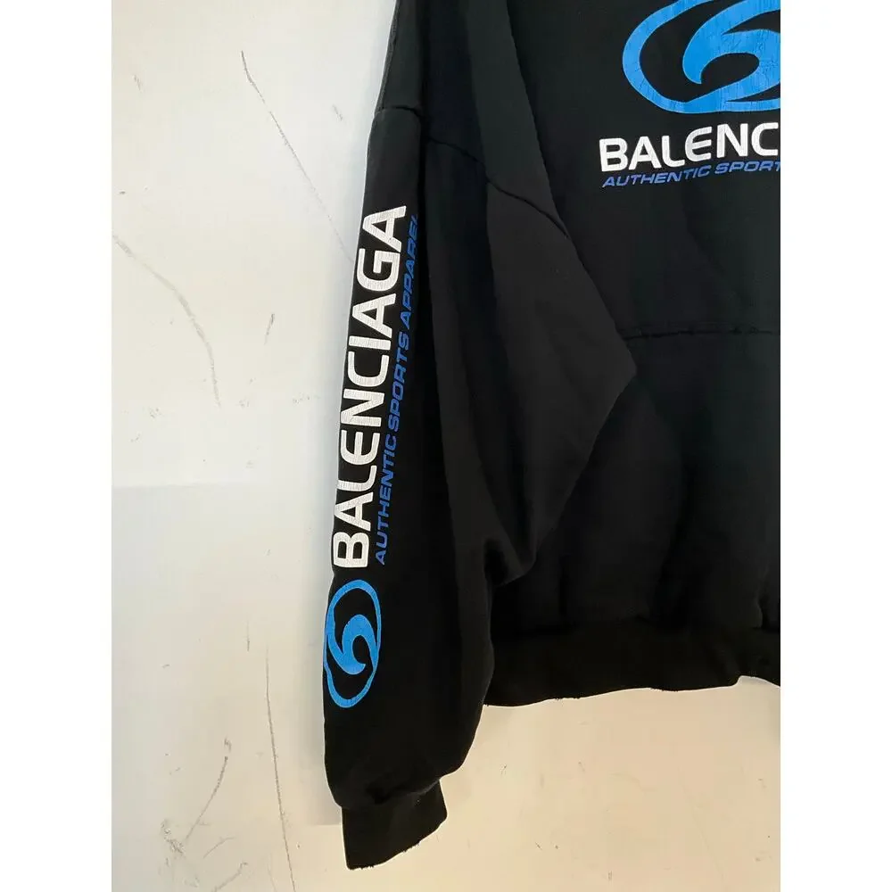 BALENCIAGA  Surfer Logo-Print Hoodie